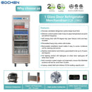 1 Door Commercial Beverage Refrigerator, EQCHEN 27 Inch Commercial Glass Door Refrigerator