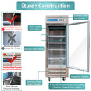 1 Door Commercial Beverage Refrigerator, EQCHEN 27 Inch Commercial Glass Door Refrigerator