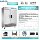 EQCHEN 54 Inch 2 Door Commercial Refrigerator