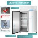 Commercial Fridge and Freezer Combo, EQCHEN 48" 2 door Reach-In Commercial Refrigerator and Freezer Combination