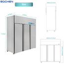 EQCHEN 72 Inch 3 Door Commercial Refrigerator