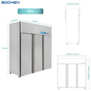 EQCHEN 72 Inch 3 door Commercial Refrigerator Freezer Combo