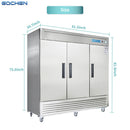 EQCHEN 82 Inch 3 Door Commercial Freezer