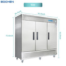 Commercial Reach in Refrigerator, 3 door 72 Cu.ft Stainless Steel Commercial Upright Refrigerator
