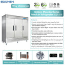 Commercial Reach in Refrigerator, 3 door 72 Cu.ft Stainless Steel Commercial Upright Refrigerator