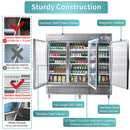 EQCHEN 82 Inch 3 Glass Door Commercial Refrigerator