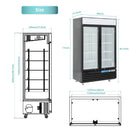 2 Door Commercial Display Refrigerator, EQCHEN 48 Inch Commercial Drinks Fridge