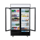 2 Door Commercial Beverage Refrigerator, EQCHEN 48 Inch Commercial Glass Door Refrigerator