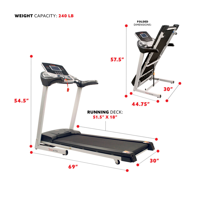 Cinta de correr motorizada Sunny Health &amp; Fitness Energy Flex SF-T7724