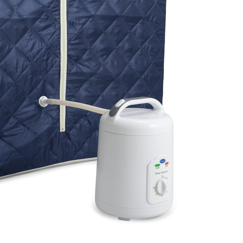 Durasage Health - Durasage Oversized Portable Personal Steam Sauna Spa for Relaxation at Home, 60 Minute Timer, 800 Watt Steam Generator, Chair Included - Satin Blue