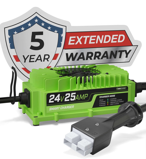 FORM 24 Volt Battery Charger for Forklift, Electric Pallet Jack, Floor Scrubber - 24V 25A