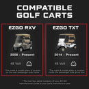 EZGO 48V 15A Golf Cart Charger - RXV & TXT - Lithium, LiFePO4, Lead Acid, AGM
