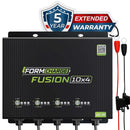 FORM Fusion 10X4, 4-Bank, 40A (10A/Bank) Smart Marine Battery Charger, 12V Waterproof Onboard Battery Charger for AGM, Lithium (LiFePO4) and Deep-Cycle Batteries