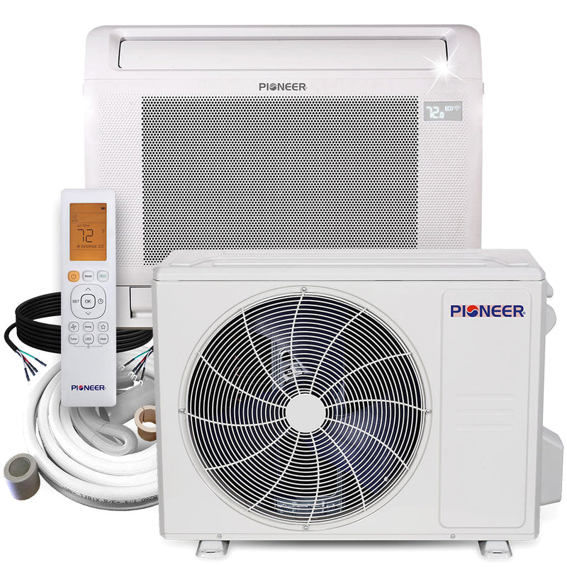 Pioneer® 18,000 BTU 22.4 SEER2 Floor Console Mini-Split Inverter++ Energy-Star Air Conditioner Heat Pump System Full Set 230V