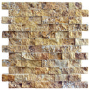 Travertine Gold Split Face Mosaic Floor and Wall Tile - Livfloors Collection
