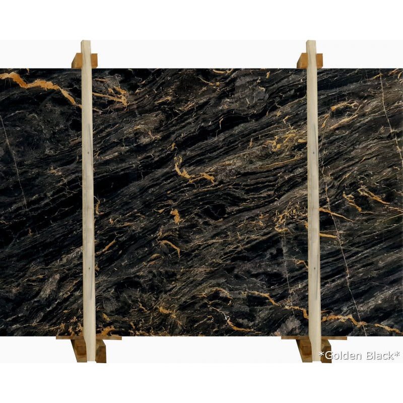 Golden Black Bookmatching Marble Slabs Polished - Full Truckload