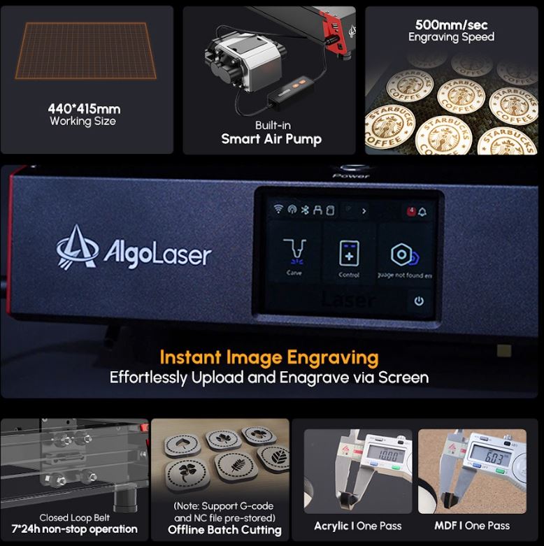 Máquina de corte y grabado láser Delta 22W de Algo Laser 
