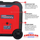 5500 Watt Inverter Generator Super Quiet Portable Gas Power Professional Use