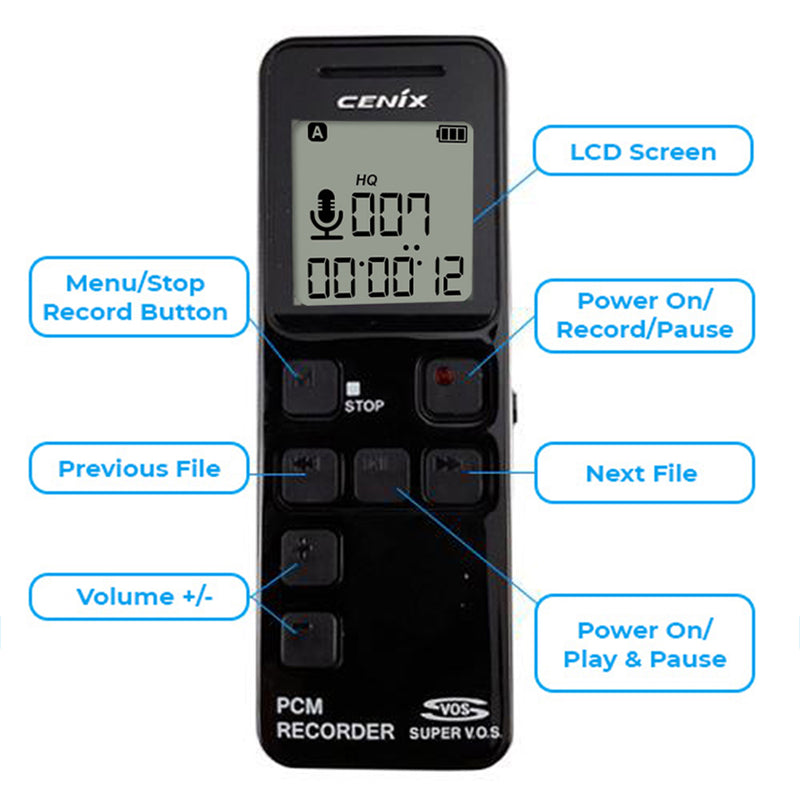 Grabadora de audio 1040HR protegida con contraseña PBN - TEC K-PASS-OTG