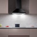 CIARRA 24 Inch Wall Mount Range Hood With 3-Speed Extraction Black