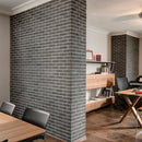 Slimfix Dark Grey Manufactured Stone Handmade Thin Brick Veneer - Livfloors Collection