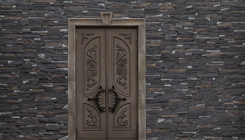 Inka Dark Rundle Black Slate Look Manufactured Stone Handmade Veneer - Livfloors Collection