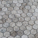 Silver Emperador Marble Hexagon 2" Polished Mosaic Floor and Wall Tile - Livfloors Collection