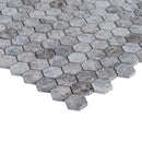 Silver Emperador Marble Hexagon 2" Polished Mosaic Floor and Wall Tile - Livfloors Collection