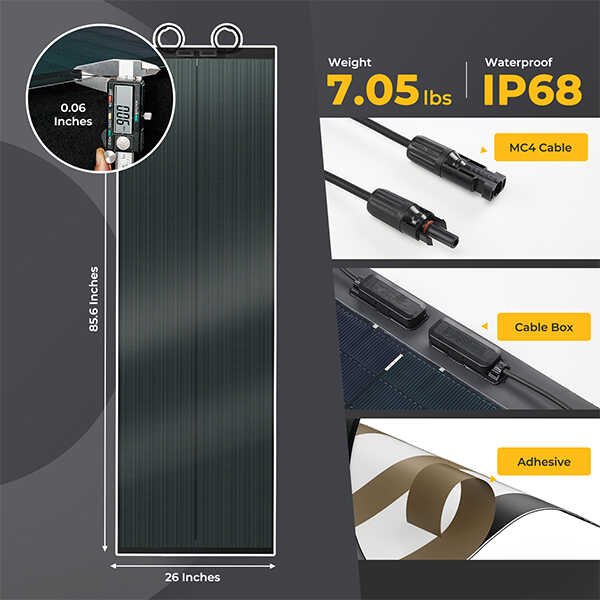 BougeRV Yuma 200W CIGS Thin-film Flexible Solar Panel