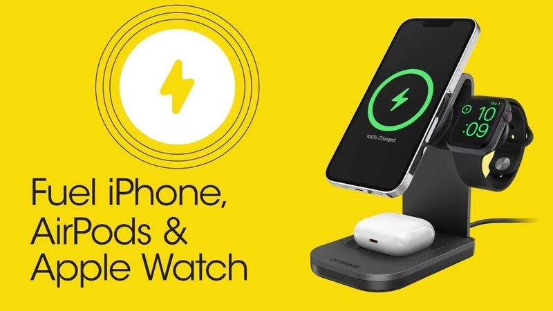 Otterbox - 3 In 1 Magsafe Wireless Charging Stand - Phantom Night