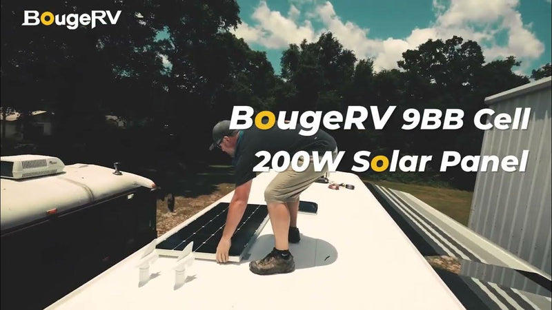 BougeRV 200W 12V 9BB Mono Solar Panel
