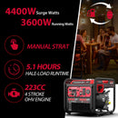 4400W/4000W Gasoline/Propane Duel Fuel Inverter Generator w/ CO Alert MB5040DC-W