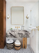 New York Marble Wall-mount Bathroom Sink Ribbed Textured (W)14" (W)24" (H)6"