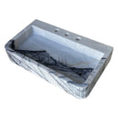 New York Marble Wall-mount Bathroom Sink Fluted Front and Edges (W)16" (W)28" (H)5"