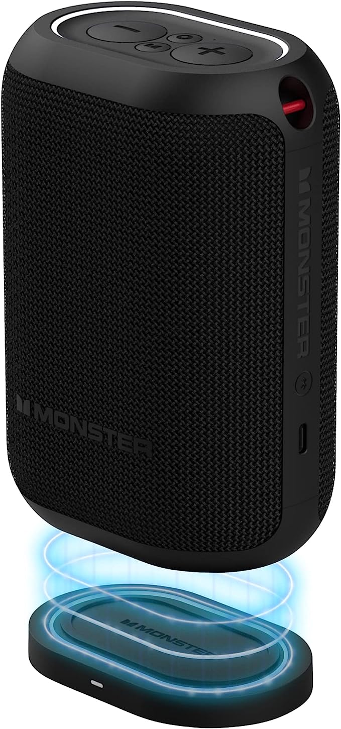 Monster  - DNA One Portable Wireless Speaker w/ Qi Wireless Charger