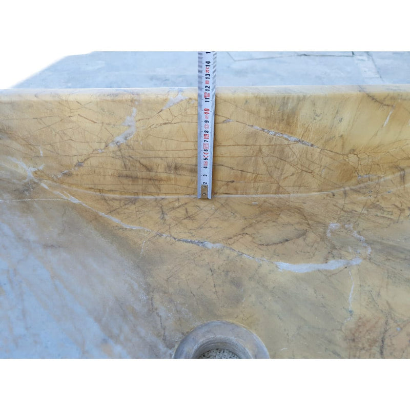 Natural Stone Picasso Marble Farmhouse Sink Polished W:16", L:24"