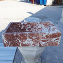 Natural Stone Tiger Marble Farmhouse Sink Polished W:16", L:24"