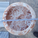 Natural Stone Tiger Marble Vessel Sink Polished D: 16" H: 6"