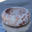 Natural Stone Tiger Marble Vessel Sink Polished D: 16" H: 6"