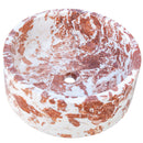 Natural Stone Tiger Marble Vessel Sink Polished D: 16" H: 6"