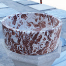 Natural Stone Tiger Marble Vessel Sink Polished D: 16" H: 6"