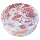 Natural Stone Tiger Marble Self-Rimming Vessel Sink Polished D: 16" H: 6"