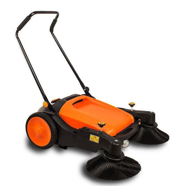 RT980 38" Dual Spin Manual Push Powered Floor Sweeper, Up to 38000 Sqft/h Working Efficiency