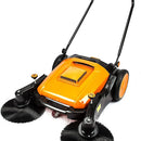 RT980S 38" Manual Push Powered Floor Sweeper, Triple Brooms, 38000 Sqft/h Efficiency