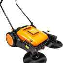 RT980S 38" Manual Push Powered Floor Sweeper, Triple Brooms, 38000 Sqft/h Efficiency
