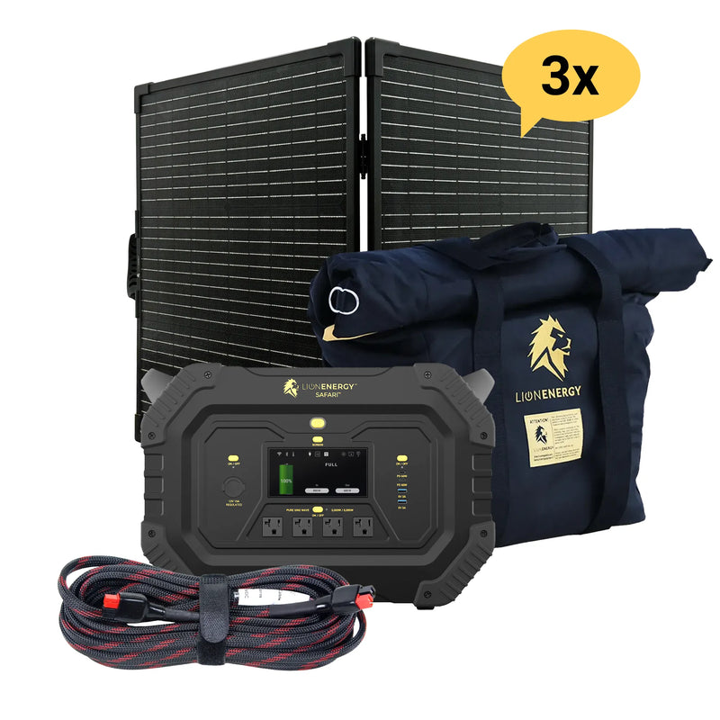 Safari - Paquete de estación de energía portátil (3000 W, 1612 Wh, LiFePO4) 