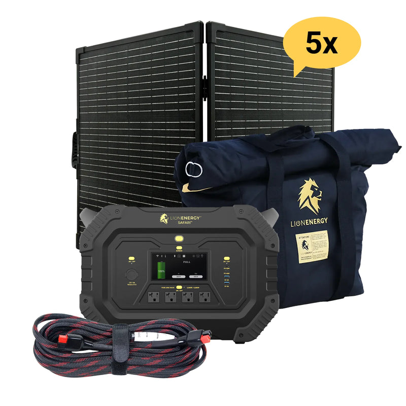 Safari - Paquete de estación de energía portátil (3000 W, 1612 Wh, LiFePO4) 