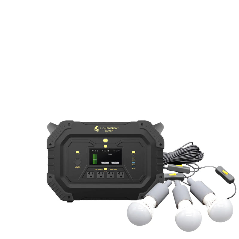 Safari - Paquete de estación de energía portátil (3000 W, 1612 Wh, LiFePO4) 