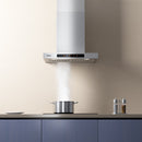 CIARRA 24 Inch Wall Mount Range Hood With 3-Speed Extraction CAS60102-OW