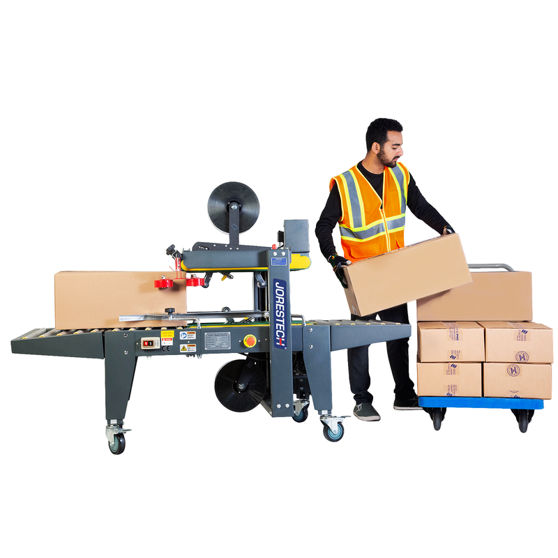 Semi-Automatic Case Sealing Machine with Top/Bottom Traction